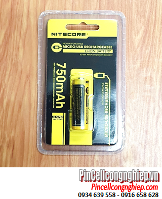 Nitecore NL1475R; Pin sạc 14500 Lithium 3.7v Nitecore NL1475R AA750mAh 2.7Wh /Thân có cổng sạc USB-Type C